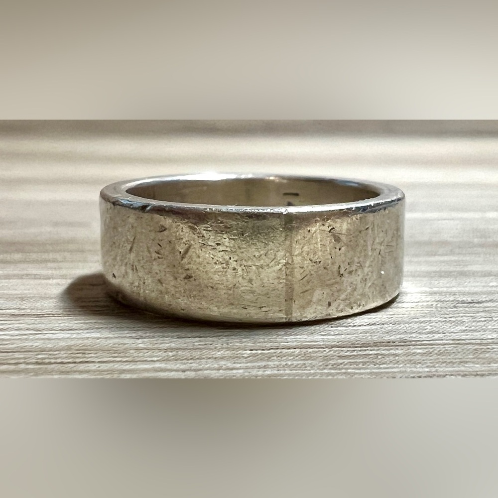 Native American Signed P. SKEET Sterling Silver & 14K Gold Pinky Ring, Size 4 - Picture 4 of 10